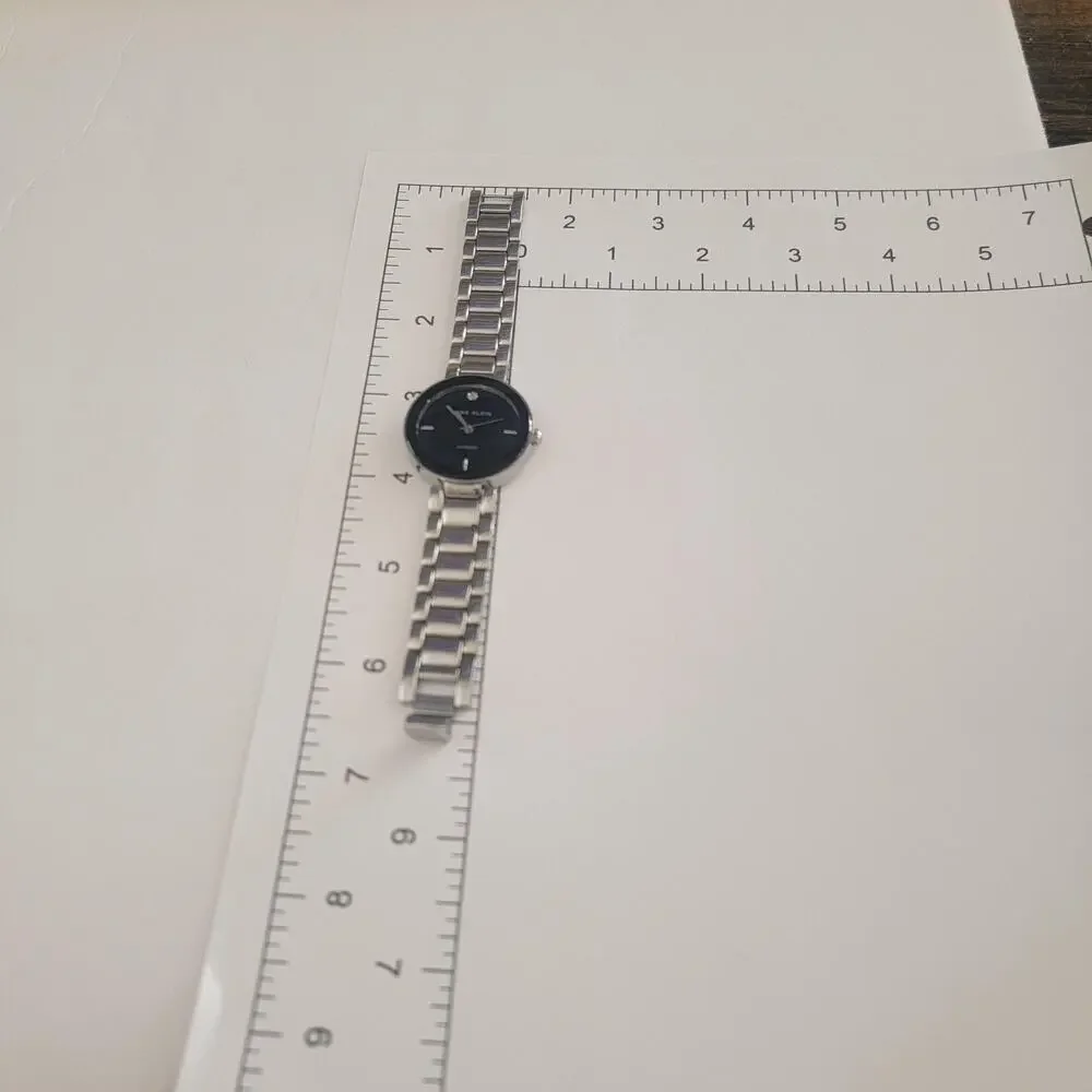 Anne Klein AK/1363 Y121F Womens Watch Silver Case Black Dial Stainless Bracelet